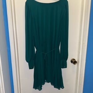 Elegant Teal Long Sleeve Dress